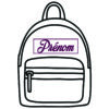 Broderie du prénom sur sac à dos