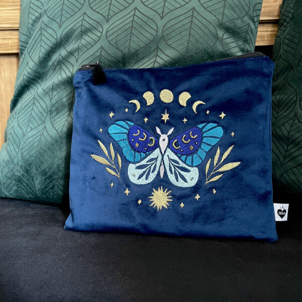 Pochette Velours Belle de Nuit Bleu Grand format