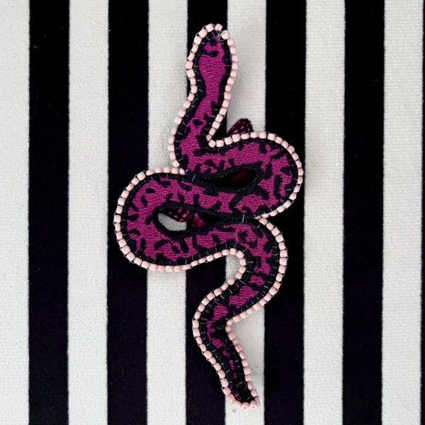 Broche Serpent Fushia