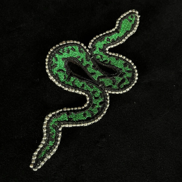 Broche Serpent Vert Métallique – Image 2