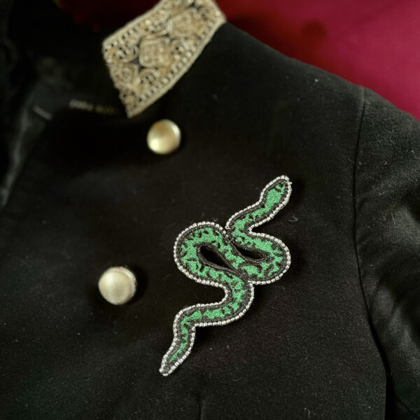 Broche Serpent Vert Métallique – Image 3