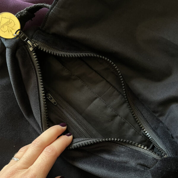 Sac Besace✨Corbeau✨perlé en velours noir – Image 3