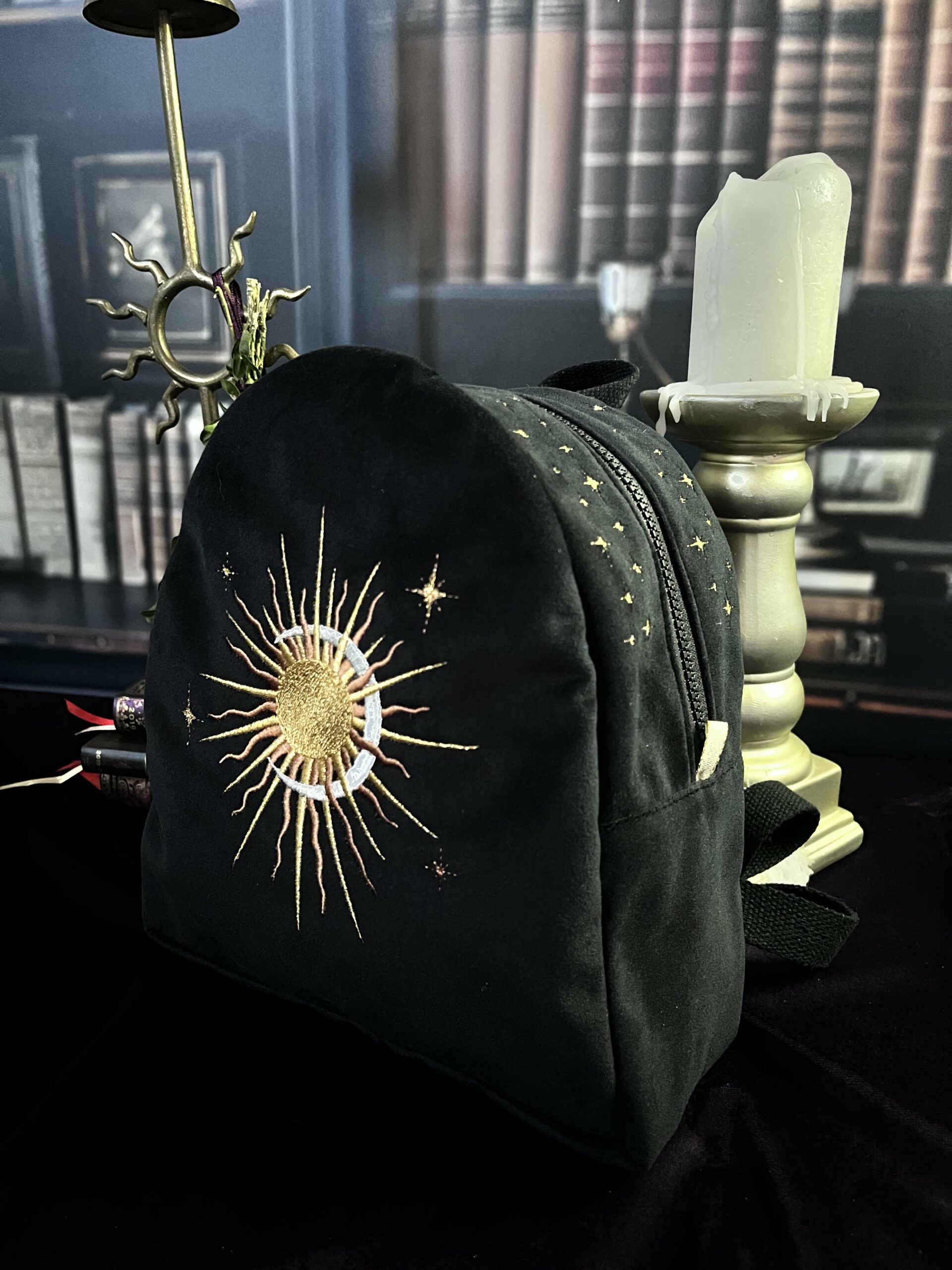 Sac à dos Astres en velours noir