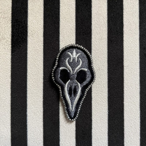 Broche Crane de corbeau Gris/Argenté