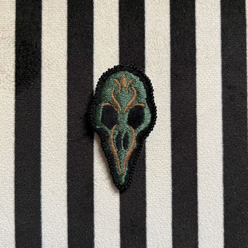 Broche Crane de corbeau Vert/Cuivré