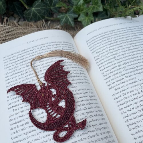 Marque-page "Dracarys" Dentelé brique et doré