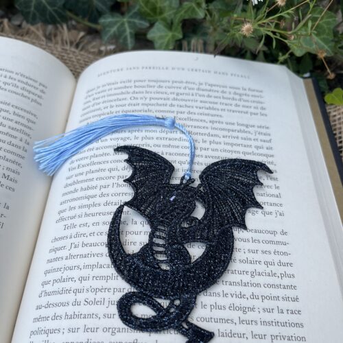 Marque-page "Dracarys" Dentelé bleu nuit